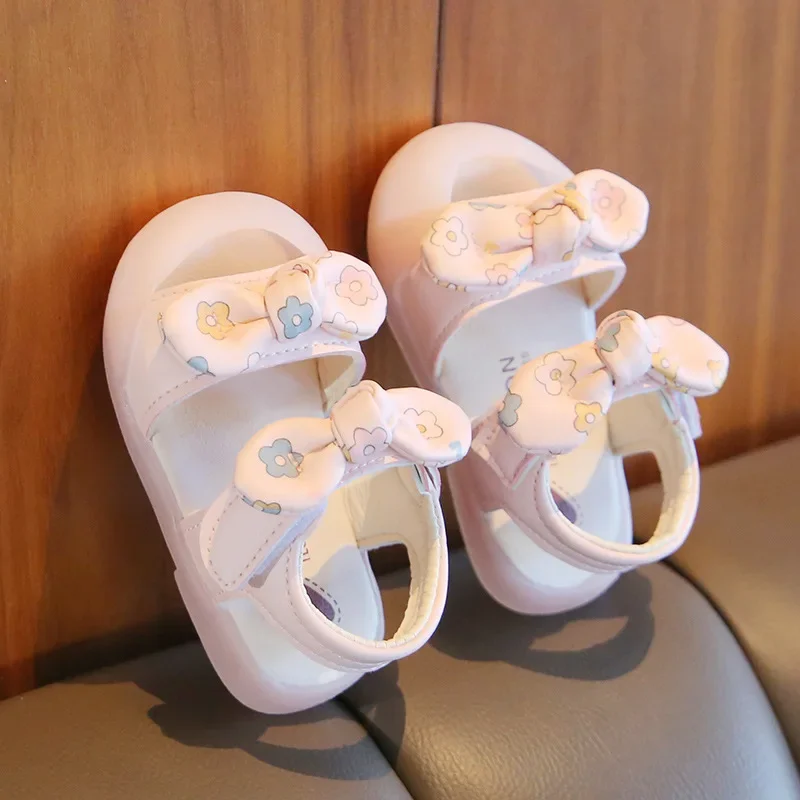 Baby Girl Shoes Flat Heels Kids Princess Shoes Summer Cute Bow Print Toddler Girl Sandals Baby Shoes Outdoor Sandals & Clogs