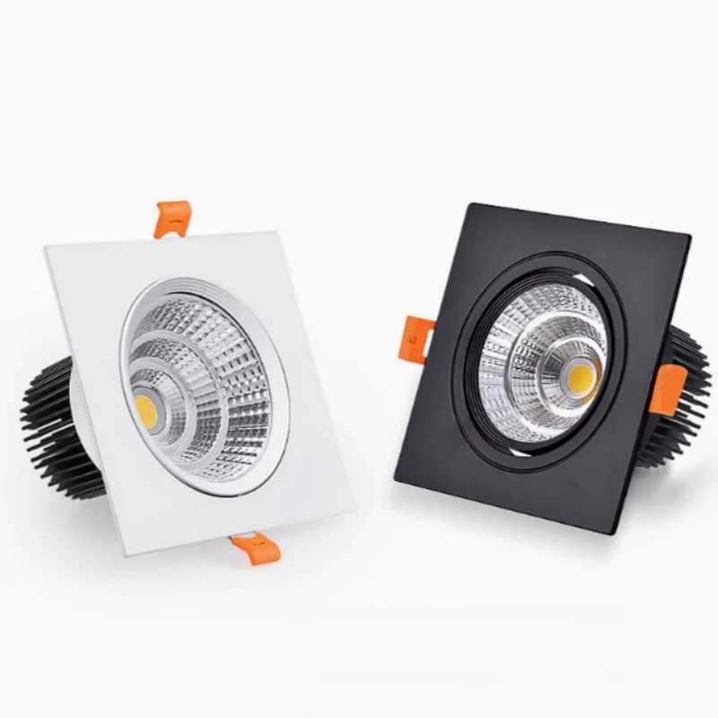 

Square LED ceiling COB Downlight Dimmable ac110-220V 7w 9W 12W 15w Recessed Led ceiling lamp Spot light Bulbs Indoor Lighting