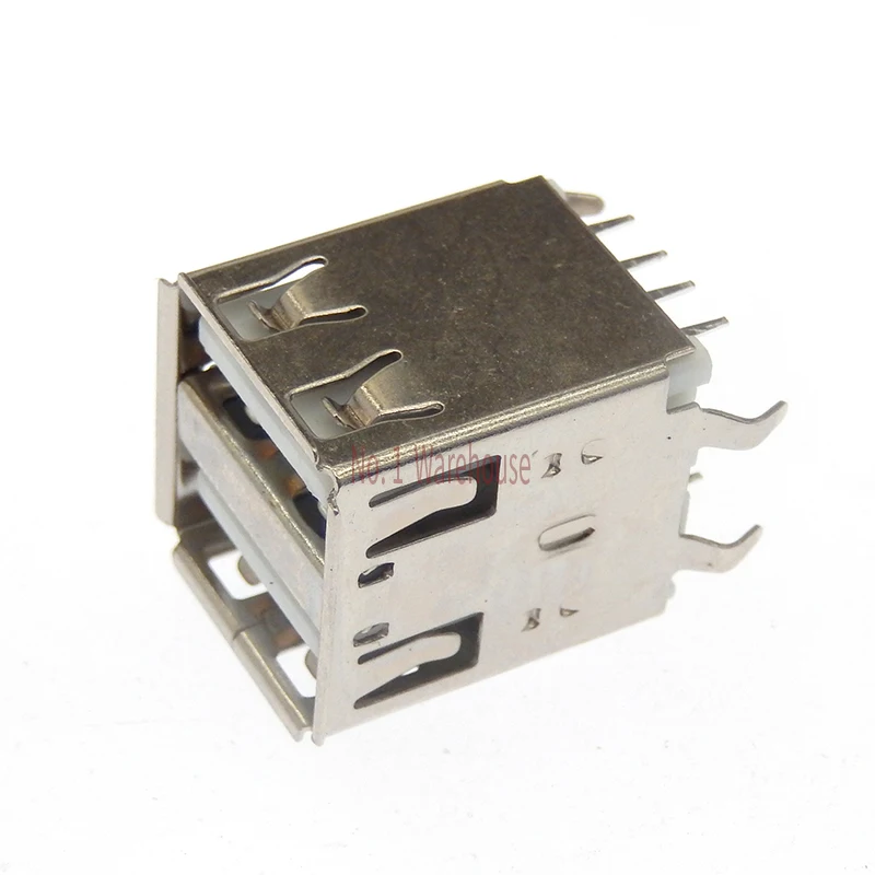 10 قطعة USB مزدوج نوع A أنثى اللحيم الرافعات موصل PCB المقبس USB-A نوع 180 درجة عمودي 4 دبابيس