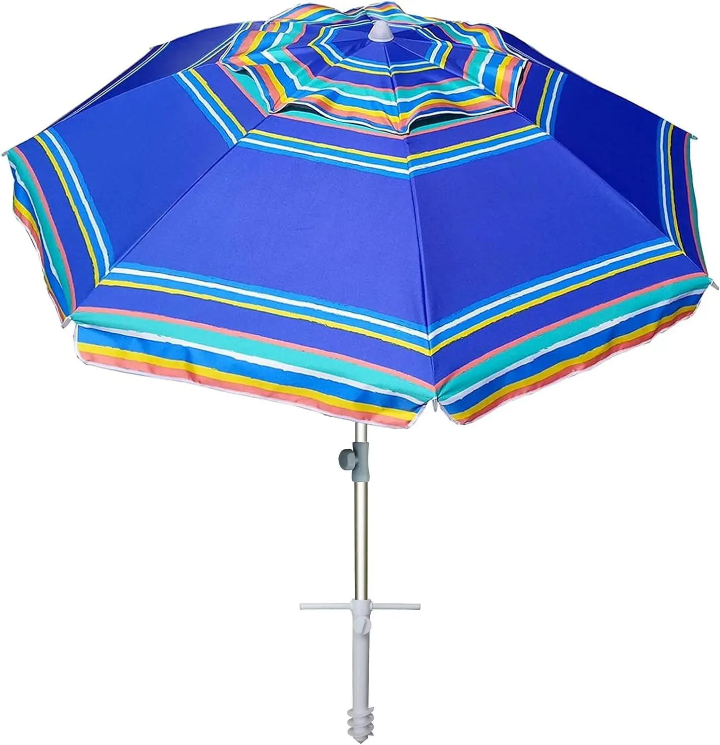 

7ft Heavy Duty High Wind Beach Umbrella Parasols with sand anchor & Tilt Sun Shelter, UV 50+ Umbrellas Carry Bag