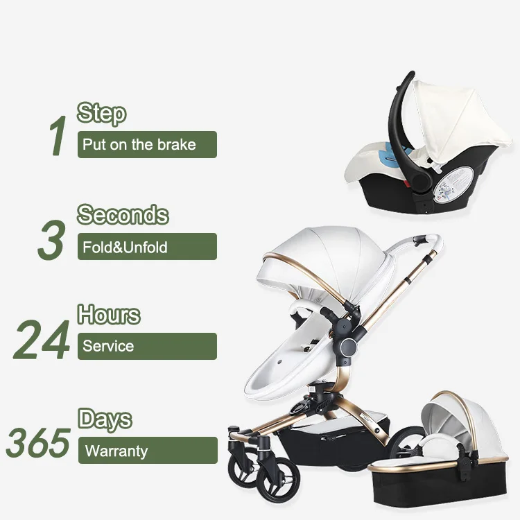 JXB Wholesale High Quality 360 Rotatable 3 In 1 Lightweight Baby Sleeping Bag Buggy Newborn Luxury Stroller Cup Holder Pushchair