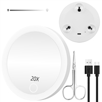 Compact Mirror with Natural LED Light, Magnifying Mirror Rechargeable Lighted Travel Makeup Mirror, 4\