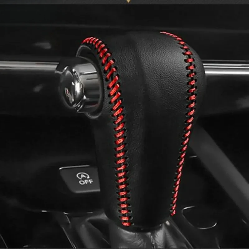 AT Car Gear Head Shift Collars for Honda Vezel HRV HR-V 2014 - 2021 Leather Shift Knob Protection Cover Accessories