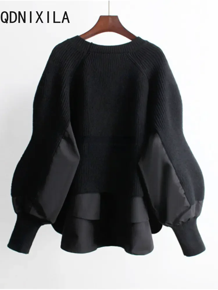 New Women\'s Sweater Splice Shirt Fake Two Fashionable Korean Fashion Women\'s Shirts Pullover Long Sleeve Top 2024 Spring Autumn