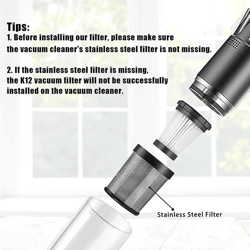 B58b-para moosoo k12 k12 pro k13 aspirador de pó sem fio fácil de usar filtro e acessórios de filtro