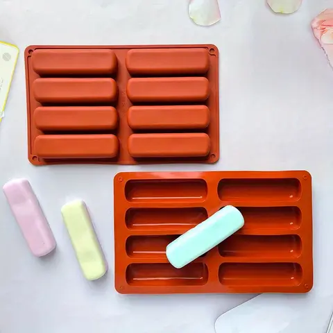 SNASAN 도넛 비스킷 빵 실리콘 금형 점토 음식 금형 DIY 장난감 인형 집 미니어처 케이크 금형 10 1개, 8개 캐비티 실리콘 비누 만들기 금형, 폴리머 클레이, DIY 공예, 양초 만들기에 적합 - 내구성이 뛰어나고 사용하기 쉽습니다.