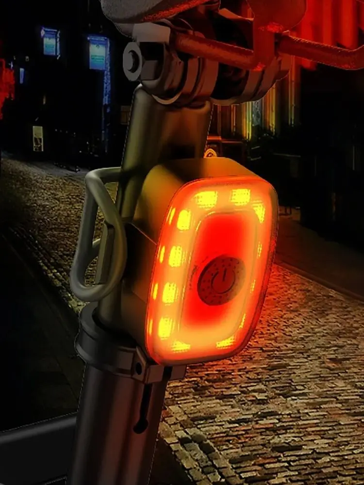 AliExpress OFFBONDAGE Smart Brake Bike Tail Light Bicycle Rear Light Waterproof MTB Bike Light Night Riding Type-C Rechargeable Accessories