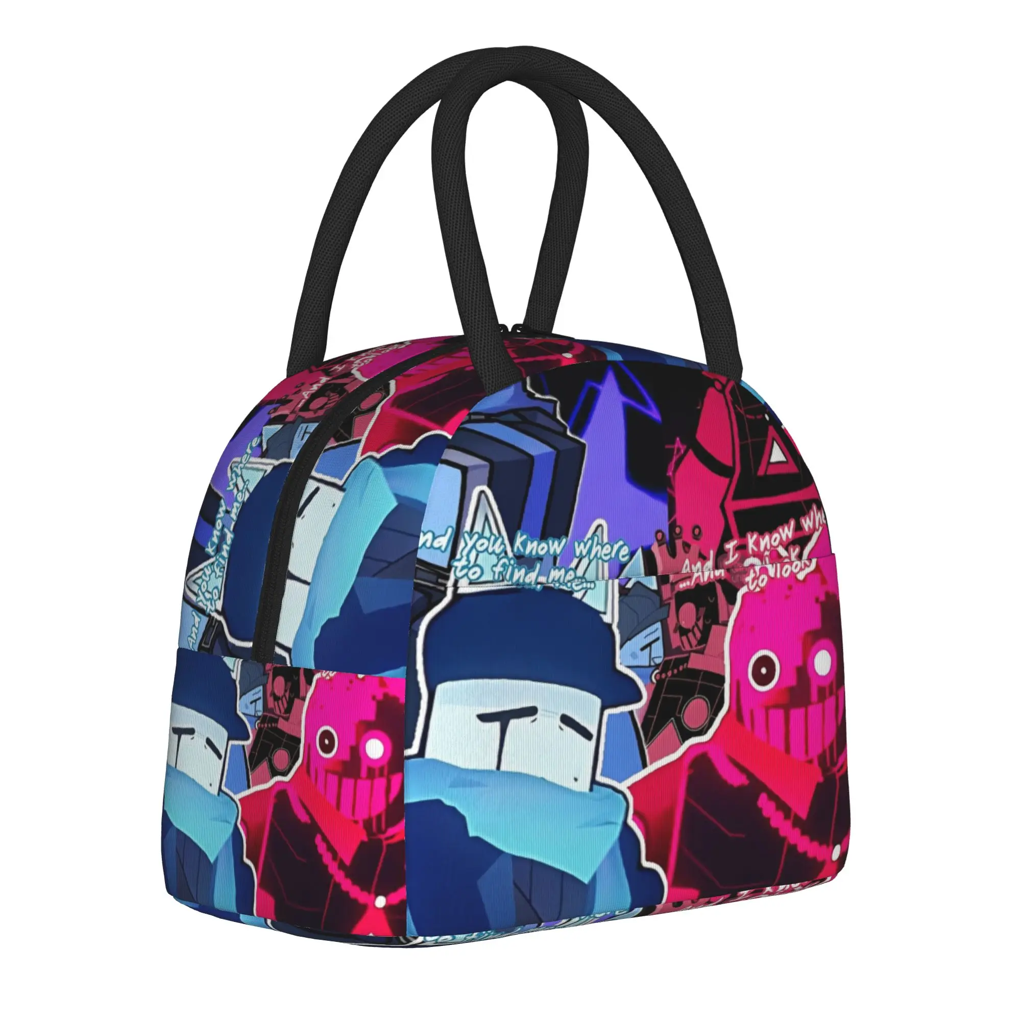 Cube and Blixer Video Game Insulated Lunch Bags for Men Women  Food Bags Reusable Thermal Cooler Lunch Boxes For School Office