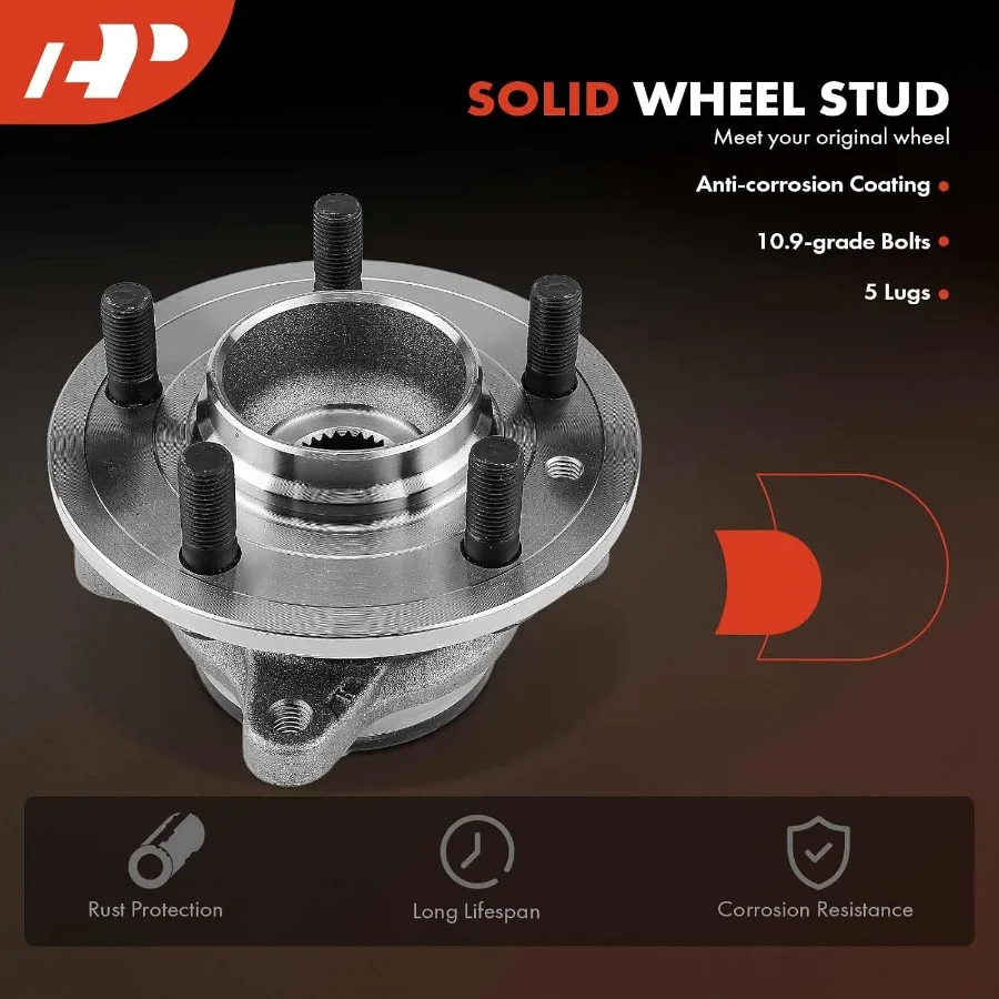 A-Premium-Vorderradlager- und Nabenbaugruppe mit 5-Lücken-Kompatibilität für Land Rover Range Rover Sport 2006–2013 LR3 2005–200