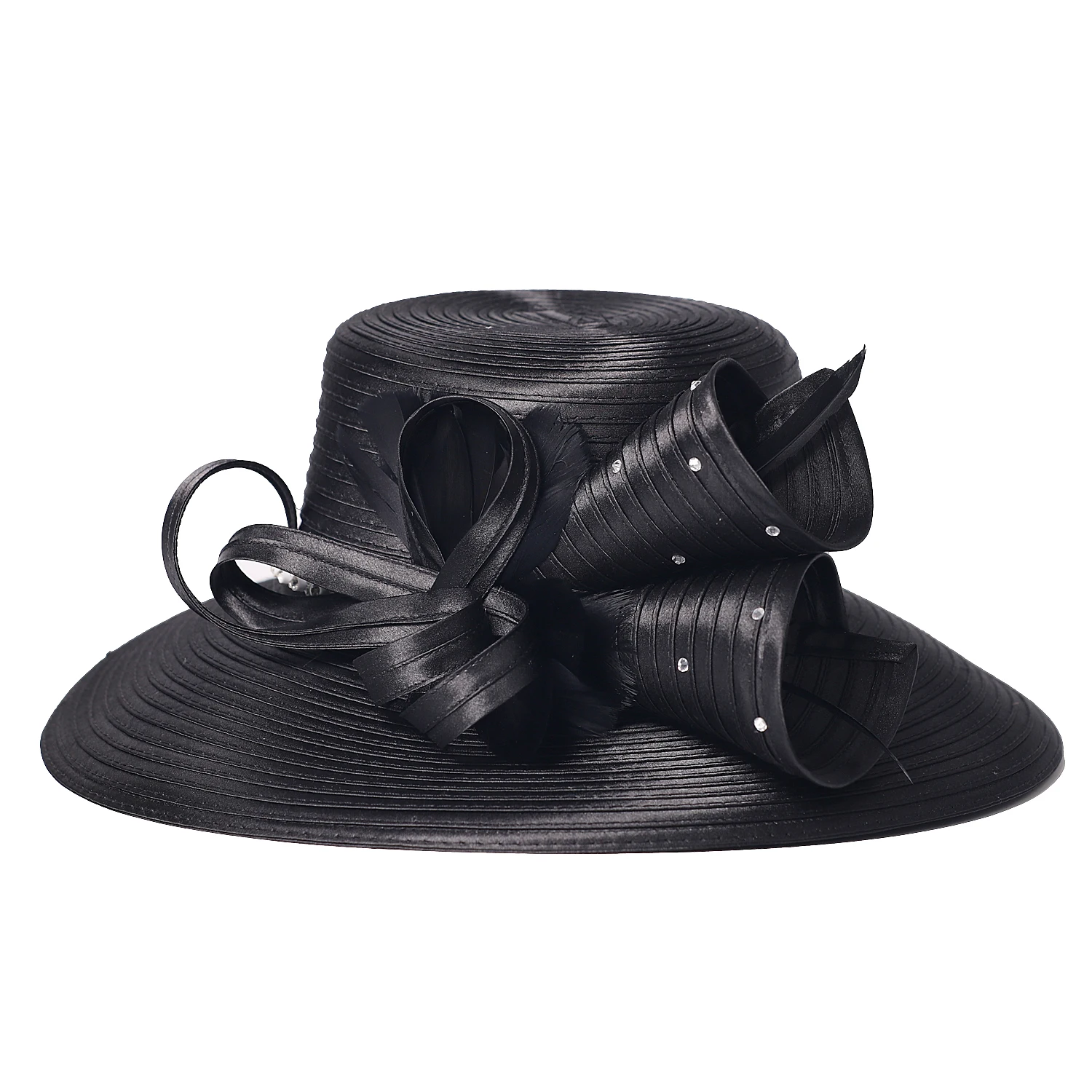 FS White Black Wide Brim Kentucky Derby Hats For Women Luxury Brand  Church Hat Elegant Tea Party Dress Fascinators Fedoras 2024