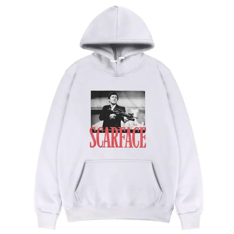 Scarface Tony Montana Big Guns Little Friend Men's Hoody Sweatshirt Pacino Gangster Movie Tops Man Woman Oversized Loose Hoodie