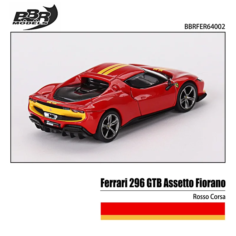 Bbr 1/64 Ferrari 296 Gtb Assetto Fiorano Rosso Corsa Legering Speelgoed Motorvoertuig Diecast Metalen Model Geschenken