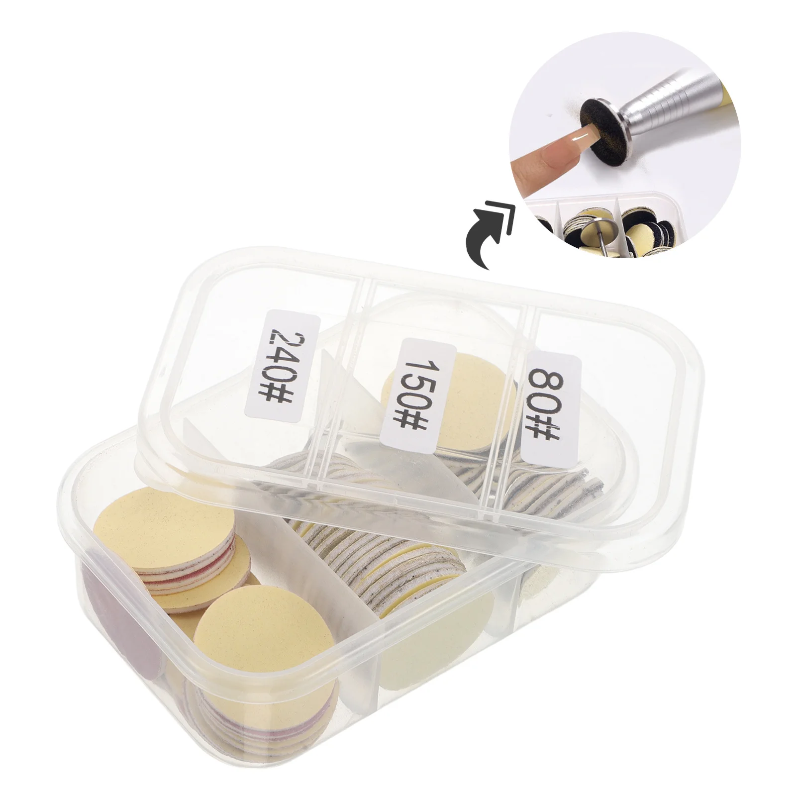 

1 Set Nail Sanding 80/150/240 Grit Replacement For Electric Foot File Manicure Dead Skin Removal Durable Pads Portable Sandpaper