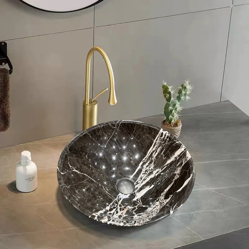 Retro podiumwastafel, hotel keramische handwastafel, kunstwastafel