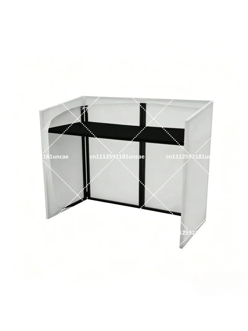Portable Folding DJ Booth Foldable Suitcase DJ Screen Stand Black White Stage Event DJ Facade Booth For Party Live Performance