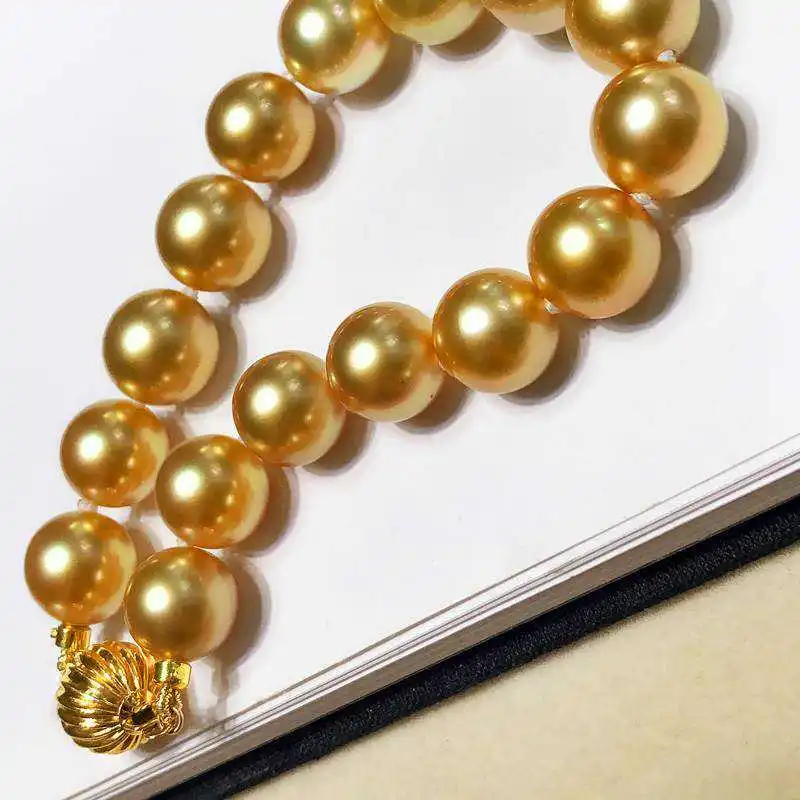 12mm gold shell pearl necklace knot necklace Bohemian Teens  Link Party Eco-Friendly