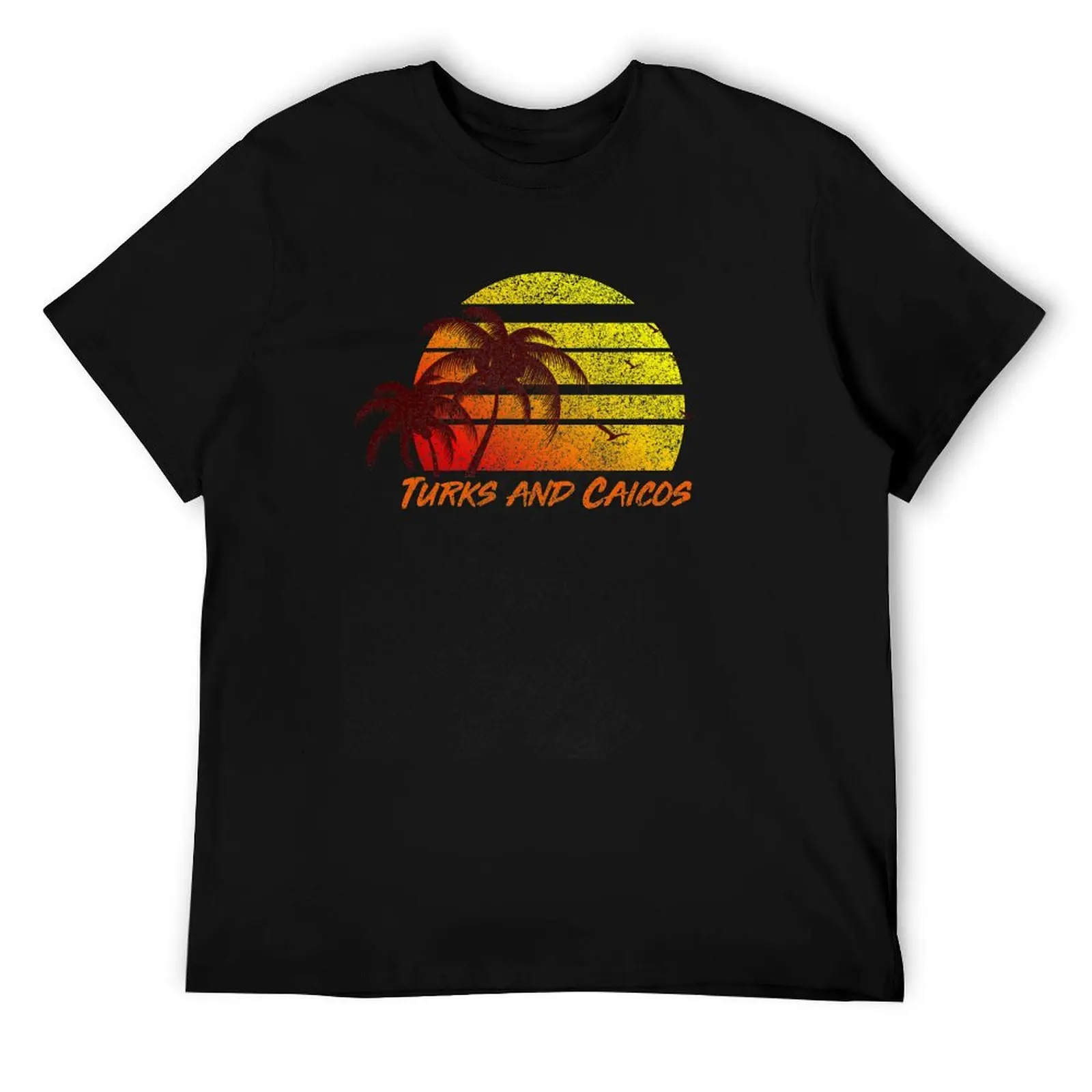 

Vintage Turks and Caicos Beach Sunset T-Shirt, Retro Surf Tee T-Shirt cotton t shirt man t shirt man casual T-Shirt