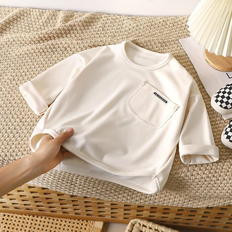 الأطفال قميص طويل الأكمام الفتيان الفتيات الاطفال أعلى الخريف صبي فتاة طفل س الرقبة الصلبة قاع قميص البلوز