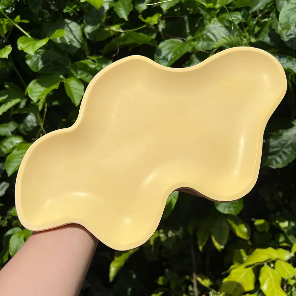 

Форма для лотка неправильной формы, силиконовая форма, подходит для изготовления гипса, бетона, смолы, лоток для хранения гаек, волнистая форма для цемента