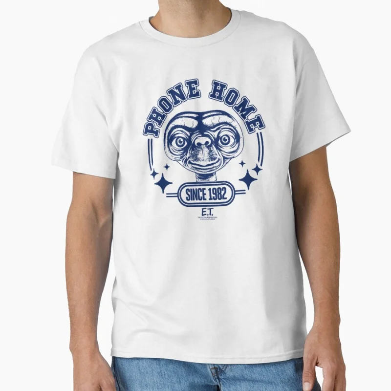 

E.T. Phone Home Since 1982 Big Face Alien Movie The Extra-Terrestrial Sci fi Gift T shirt Large size Tops Graphic Print Clothes