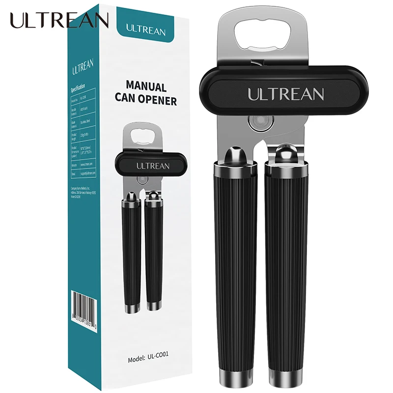 

ULTREAN Manual Can Opener Bottle Opener Multifunctional Stainless Steel Beer Grip Opener Side Cut Can Bottle Opener Kitchen Tool