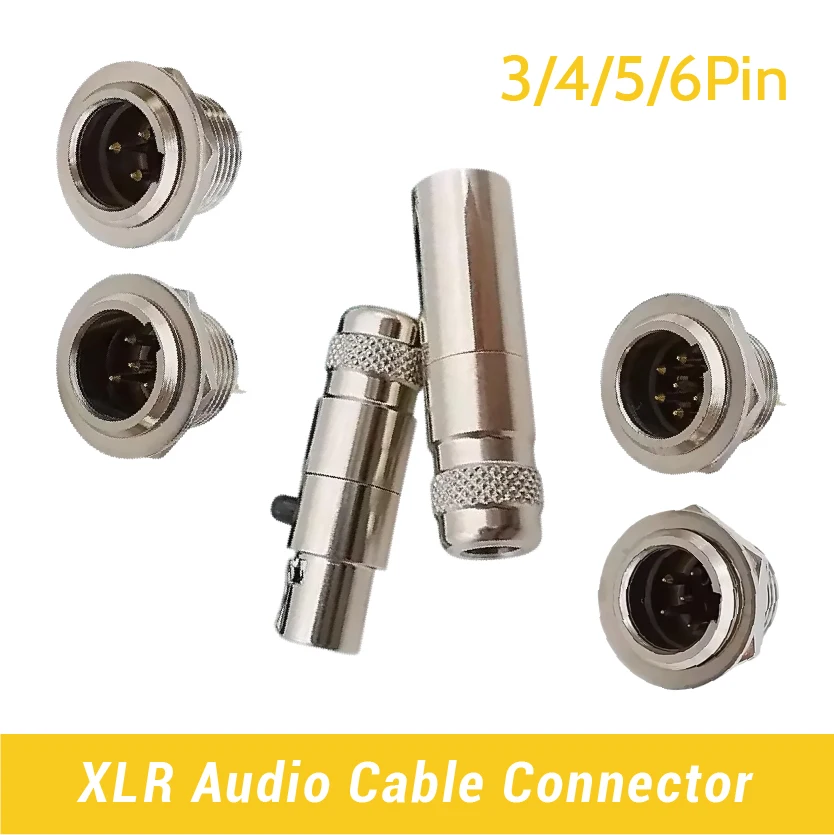 Aviation Mini XLR 3/4/5/6 Pin Male Female Zinc Alloy MIC Broadcast Audio Cables Connector