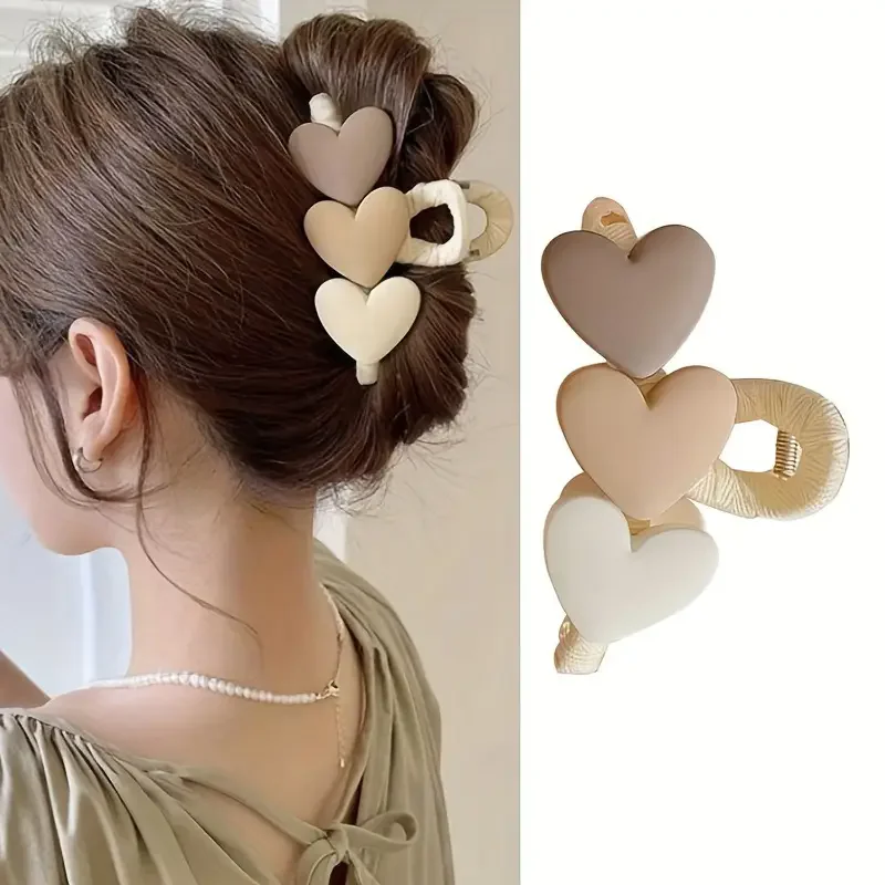 

1 heart-shaped hair clip - Sweet and stylish ponytail clip, elegant and exquisite, suitable for women's hair clips