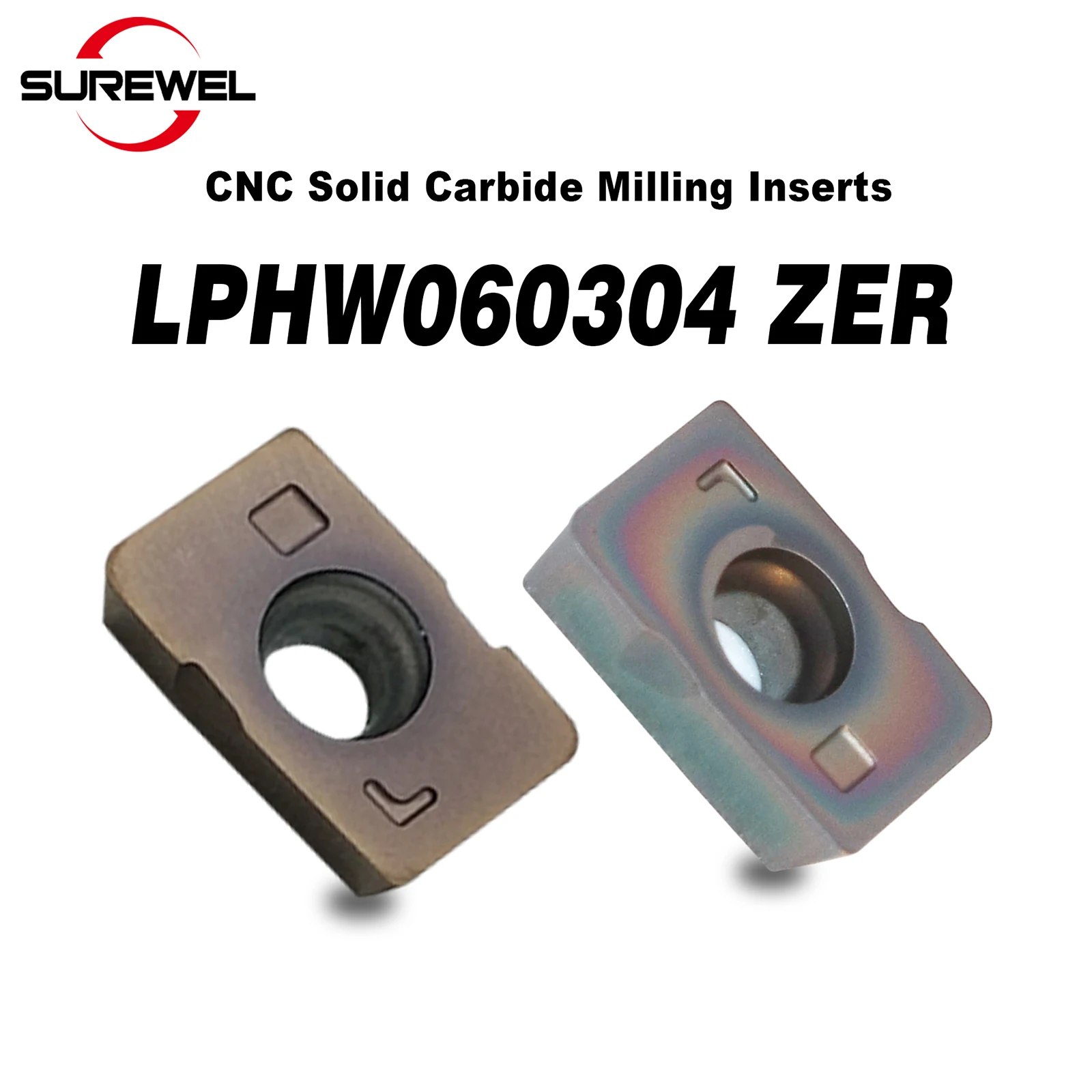 

LPHW060308ZER Carbide Square Shoulder Milling Insert for stainless steel machining High Feed Insert Compatible YPHW100308ZER
