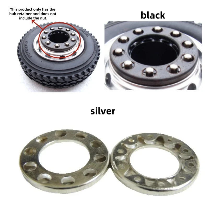 

1 Pair Silver Metal Wheel Hub Retainer gasket for 1/14 Tamiya Remote Control Truck Scania MAN BENZ VOLVO LESU Rc car Diy Parts