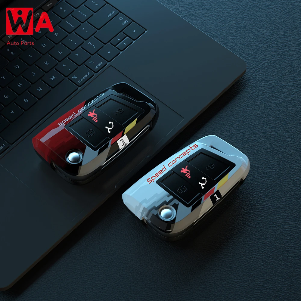 

4 Buttons Graffiti Car Key Cover Case For VW 2016 2017 2018 2019 2020 Golf 7 ALLTRACK MK7 For Skoda Octavia A7 Keychain