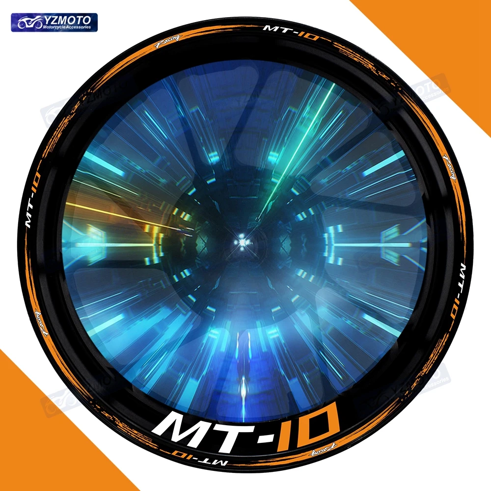 

Аксессуары для мотоциклов MT-10 MT10, 17-дюймовая наклейка на переднее и заднее колесо, светоотражающая декоративная наклейка на обод втулки в полоску
