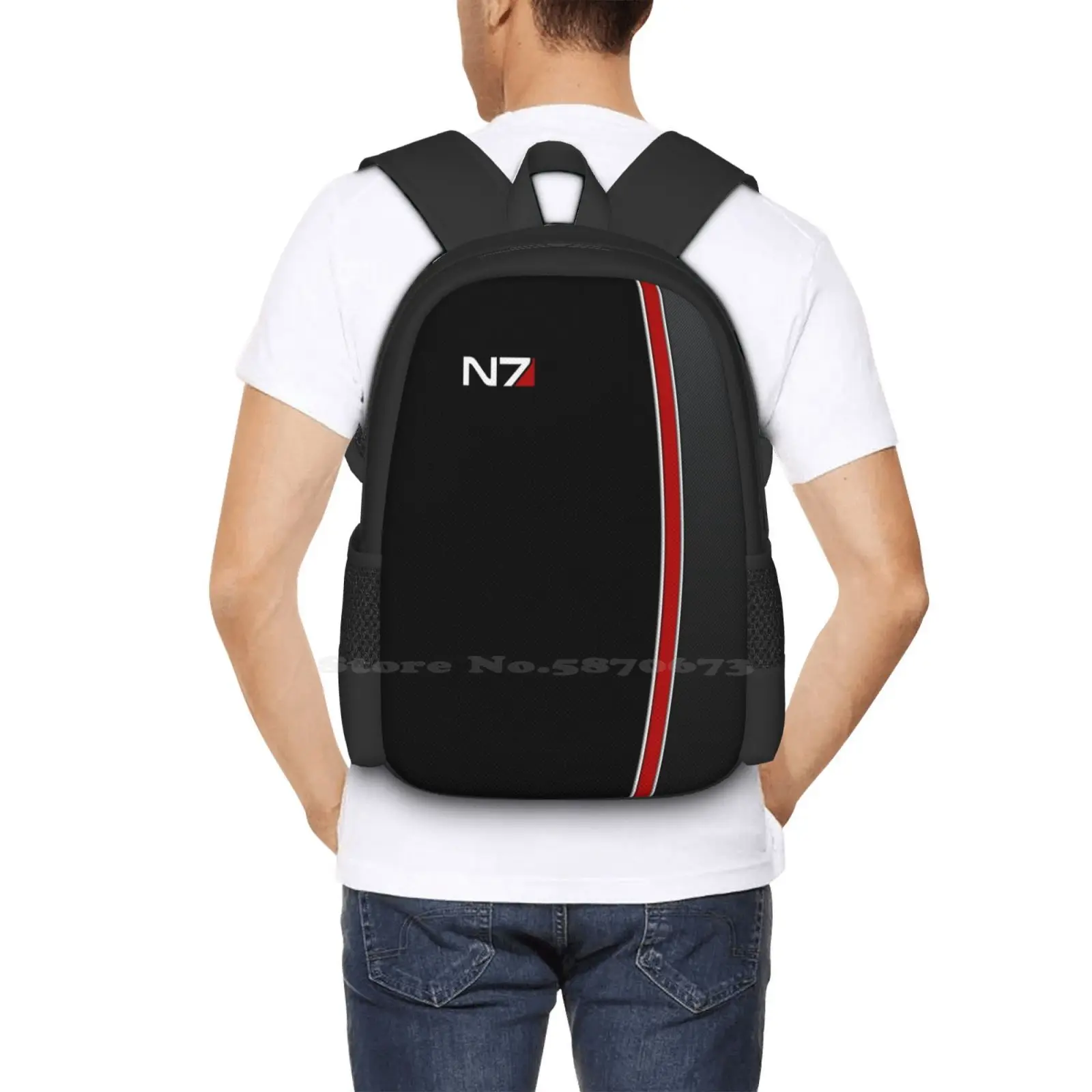 N7 Mass Effect Emblem! Hot Sale Backpack Fashion Bags N7 Masseffect Commandershepard Femaleshep Bioware Eagames Garrus Tali