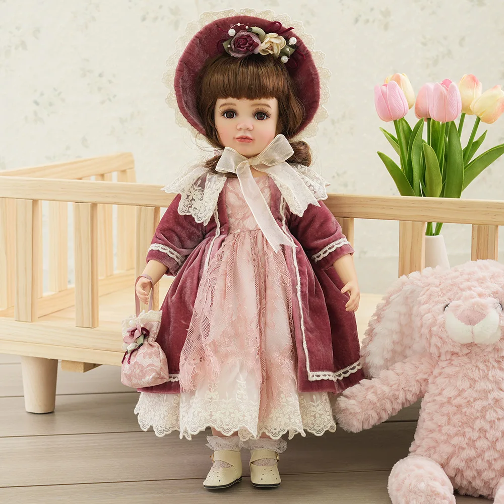 

Керамические куклы в ретро-стиле, 18 дюймов, коллекционные игрушки, элитные подарки для девочек, рождественский подарок