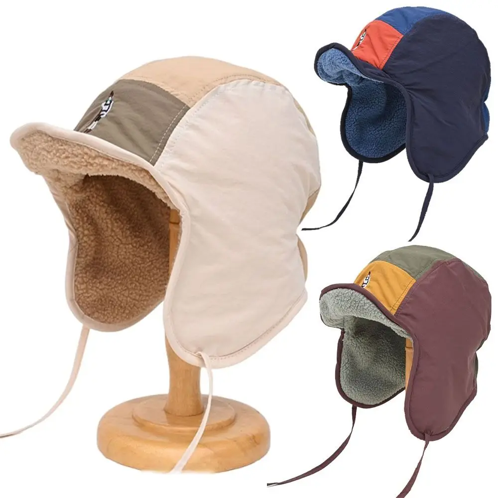 

Зимние шапки-бомберы в японском стиле с 5 панелями, флисовая теплая шапка Лей Фэн в стиле ретро, защита ушей, велосипедная кепка для мужчин и женщин