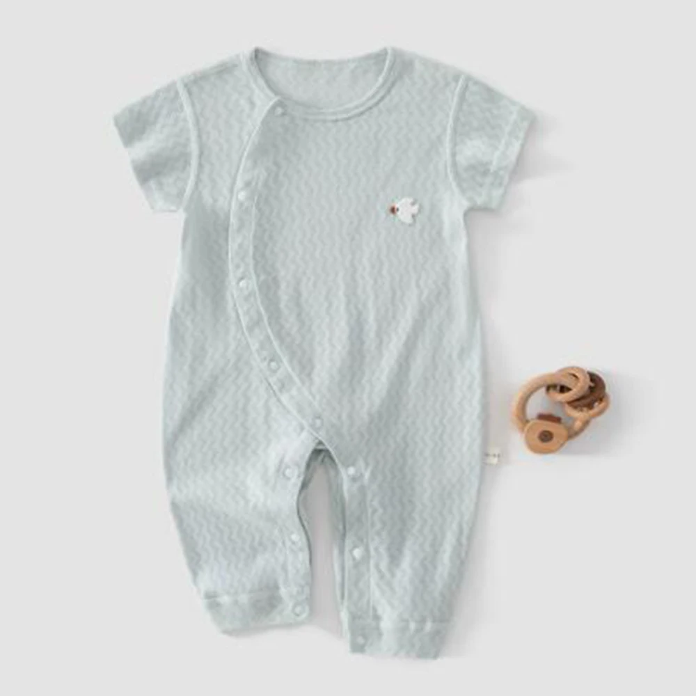 

Boutique Baby Girl Summer Clothing Cotton Baby Boy Romper Short Sleeve Solid Color Daily Thin Unisex Infant Jumpsuit New Arrival