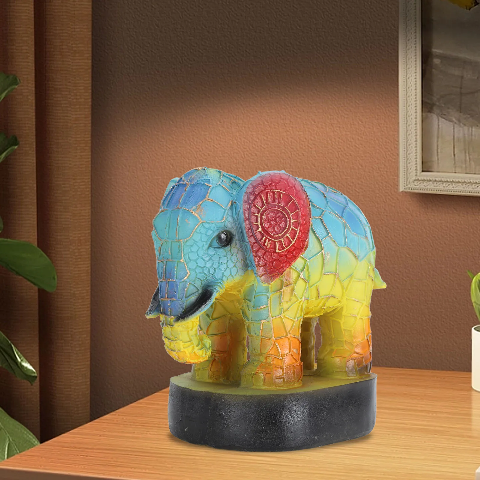 

ZK30 Vintage Animal Night Light Colorful Painting Resin Decorative Table Lamp for Bedroom Party Decor Elephant