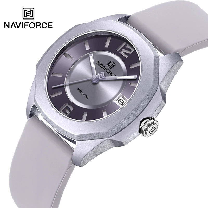 NAVIFORCE Women\'s Watch High Quality Fashion Calendar Clock 50m Waterproof Personality Polygon Wristwatches Relogio Feminino New