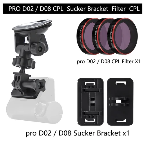 Soporte de ventosa para 70mai pro D02/D08, D02 Lite, D08, D05, D02 Lite, D08, filtro CPL