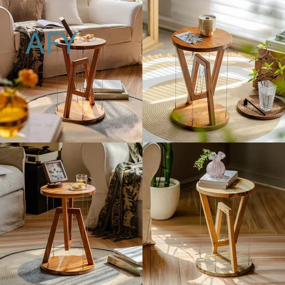 Anti-Schwerkraft Schwebender Couchtisch für Wohnzimmer Massivholz Runder Beistelltisch Minimalistischer Moderner Sofatisch Kreatives Wohnaccessoire