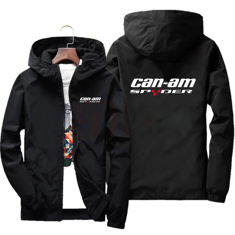 2025 Spring and Autumn New Brp Can am Car Logo Printed Men's Jacket Casual Hooded Zipper Outdoor Sports Fashion Business