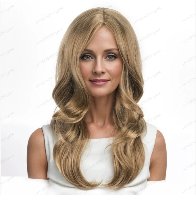

Wig Full Head Cover Women Big Waves Medium Long Bangs Curly Hair Gradual Change Synthetic