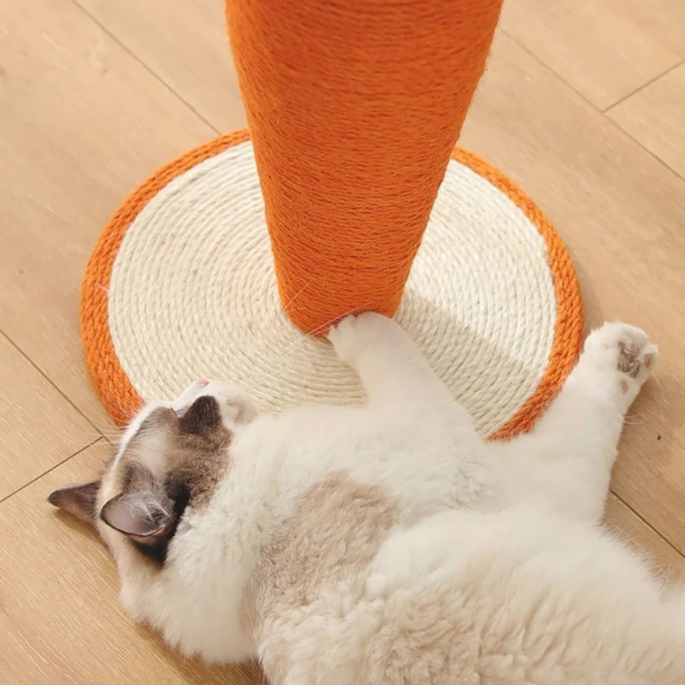 Imagem -03 - Cute Cenoura Cat Tree Sisal Hemp Cat Scratch Board 40*30cm Logs Material Cat Tower Coçar Post Chat Chat