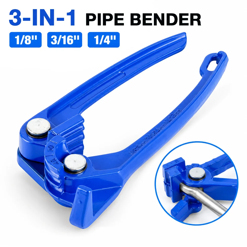 3-IN-1 General Tube Bender Pipe Bender, Manual Pipe Bending Tools, Durable Construction, for 3-9MM Air Conditioning Car Piping