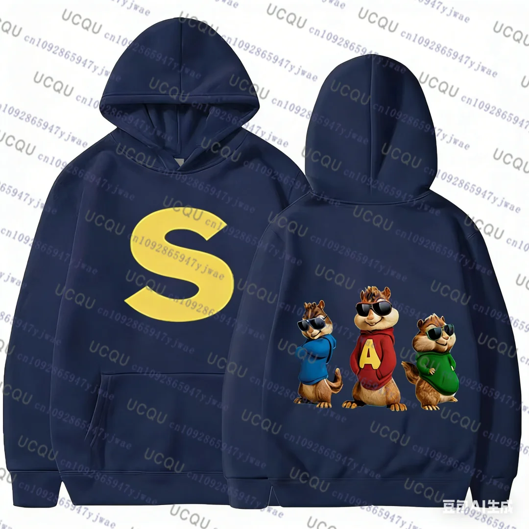 Herbst-Winter-Sweatshirt „Alvin And The Chipmunks The Squeakquel's“ für beste Freunde, Kapuzenpullover, Halloween-Kostüm, Kinderpullover – Detail 12