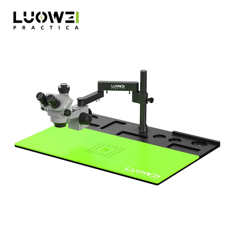 

LUOWEI WCI3 7-50X Microscope with base Swing Arm High-definition continuous zoom microscope Fingerprint flying wire Phone PCB