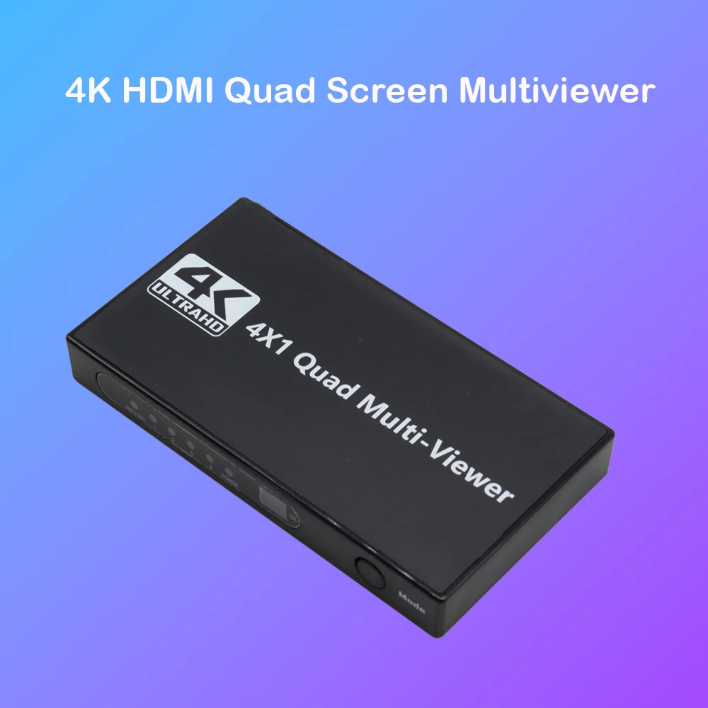 4K HDMI Quad Screen Multiviewer 4x1 1080P 4 in 1 out Multi Viewer Seamless Switcher 9 Display Modes for Laptop PC TV Camera