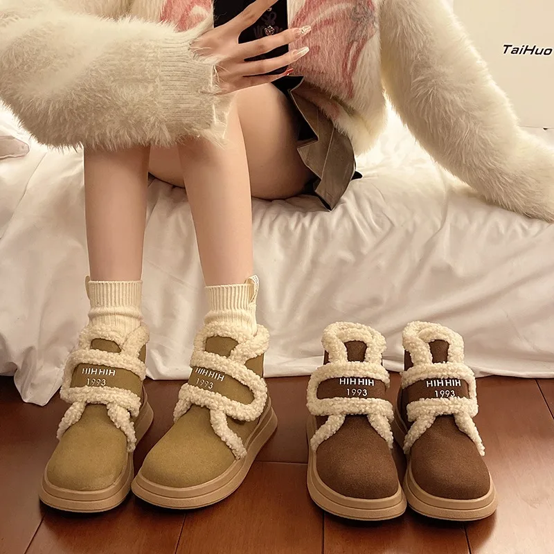 

Women's Snow Boots, New Winter Plush, Comfortable, Non-slip Warm Cotton Shoes, Thick Soles, Pumps, High Outdoor Snow Boots