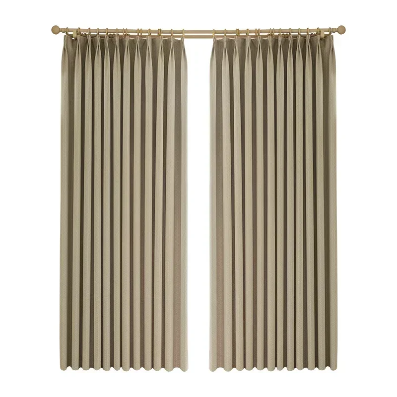 ผ้าฝ้ายญี่ปุ่นและผ้าลินินนมชาสี Blackout ห้องนอนใหม่ความแม่นยําสูงผ้าฉนวนกันความร้อนผ้าม่านสําหรับห้องนั่งเล่น