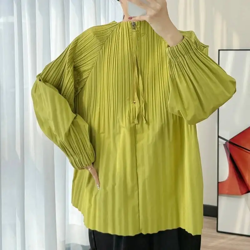 

Fashion Half Zip Hoodie Jacket Women Simple Casual Top Windproof and Comfortable Loose Fabric Pleated Women Jacket