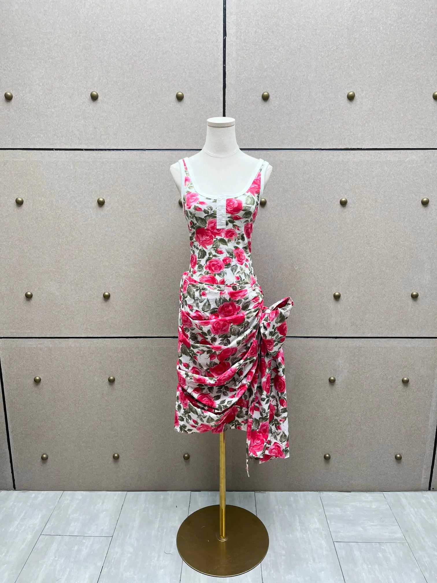 

2026ss summer fashion women luxury high quality flower prints cotton casual skirt for female